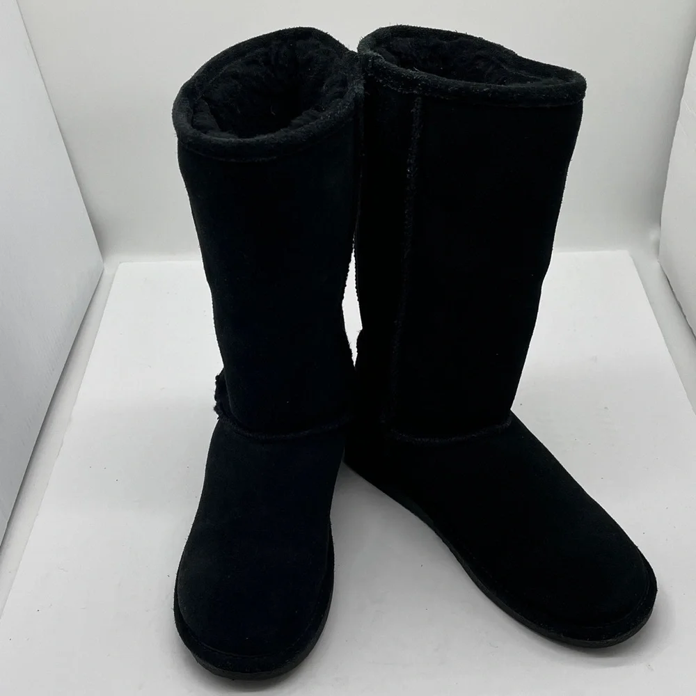 Bjorndal‎ Suede Fur Lined Boots High Womens 7 Black Cabin Cottage core Boho